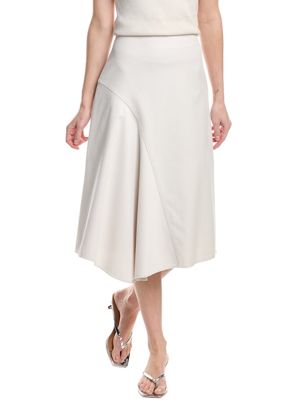 Brunello Cucinelli Cream A-line Asymmetrical Skirt NWOT